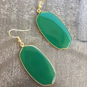 Green Crystal Glass Earrings